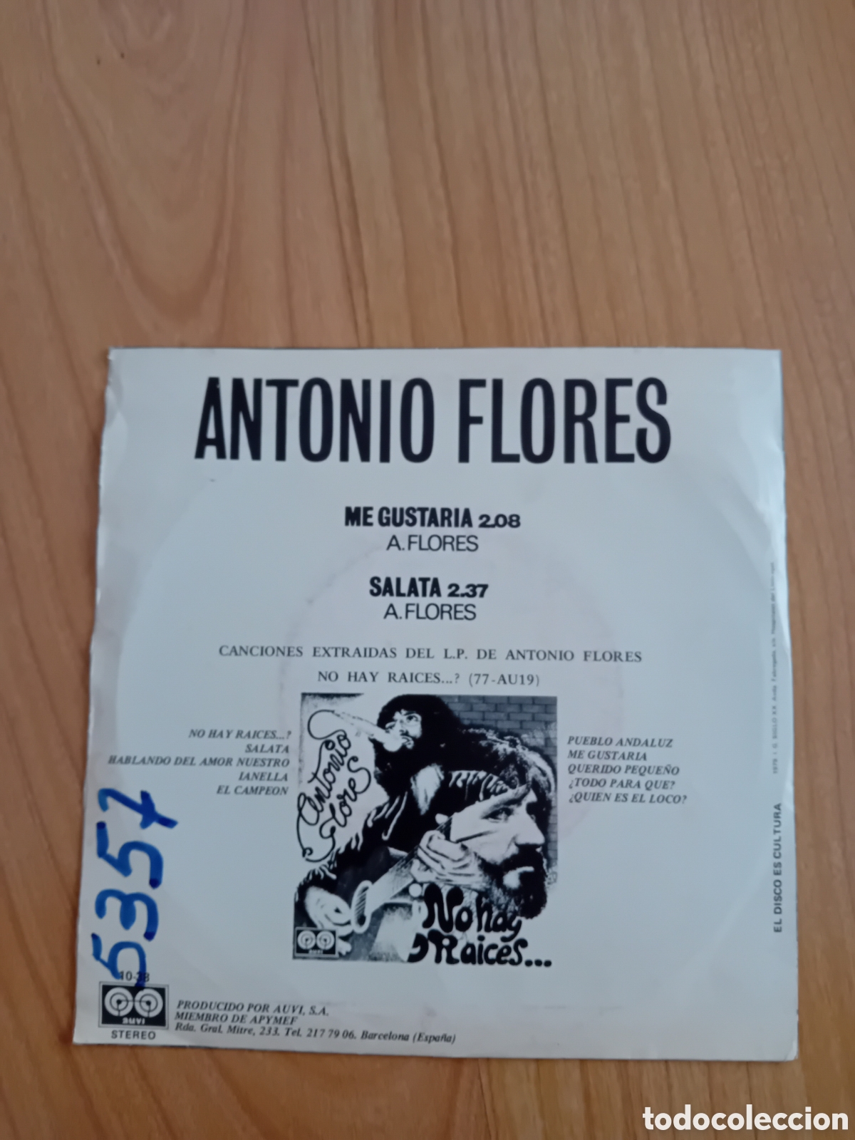 Discos de vinilo: ANTONIO FLORES. ME GUSTAR&Iacute;A - Foto 2