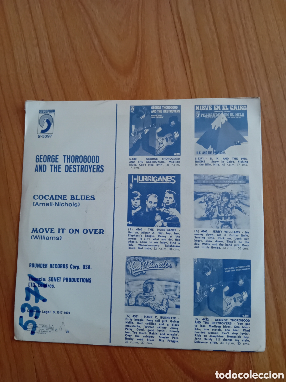 Discos de vinilo: GEORGE THOROGOOD. COCAINE BLUES - Foto 2