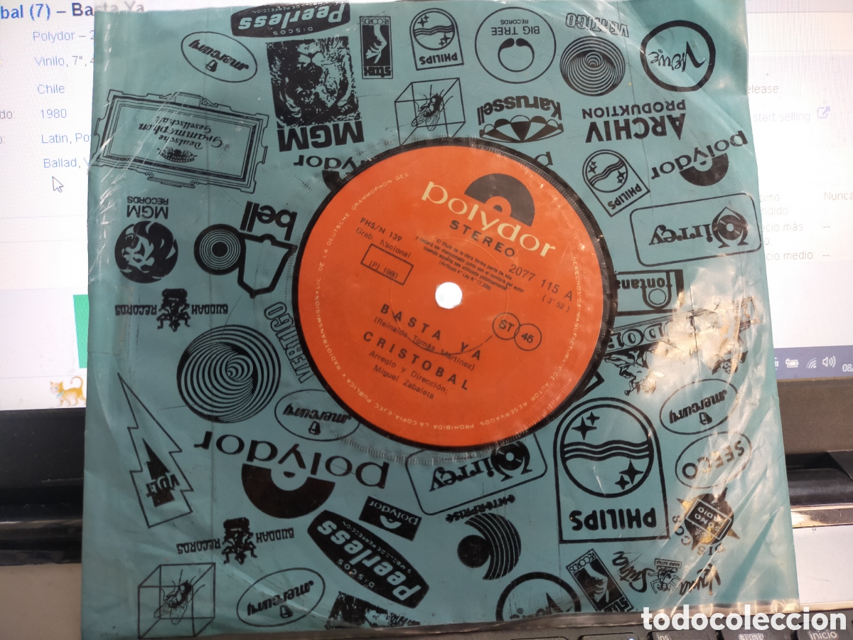 Discos de vinilo: Crist&oacute;bal single basta ya chile 1980 - Foto 1