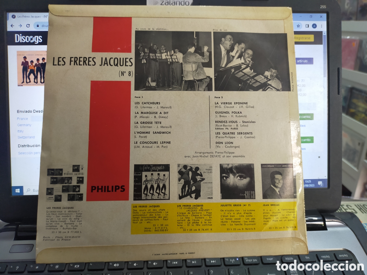 Discos de vinilo: Les freres jacques LP n&uacute;m.8 10 Francia - Foto 2