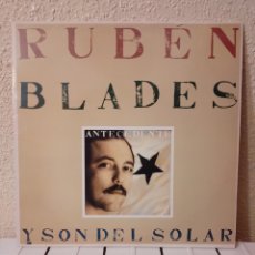Discos de vinilo: RUBÉN BLADES Y SON DEL SOLAR. ANTECEDENTE.960795-1, ESPAÑA, 1988. DISCO Y CARÁTULA VG++. LETRAS.