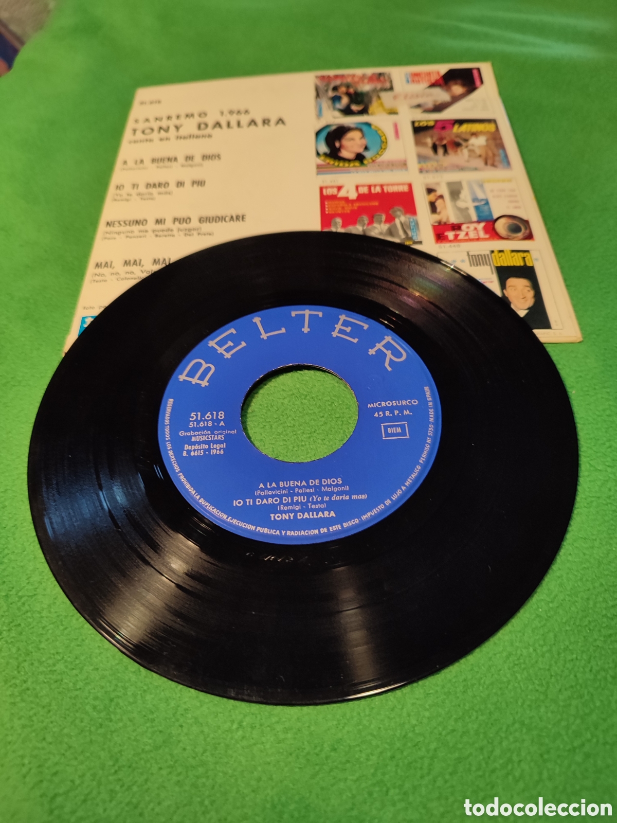 Discos de vinilo: Tony Dallara - A la buena de Dios + 3 - Foto 3
