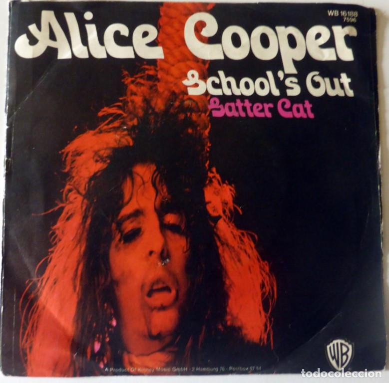 Discos de vinilo: Alice Cooper. Schools out/ Gutter cat. WB, Germany 1972 single - Foto 1