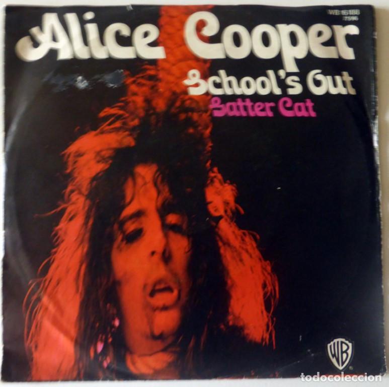 Discos de vinilo: Alice Cooper. Schools out/ Gutter cat. WB, Germany 1972 single - Foto 2