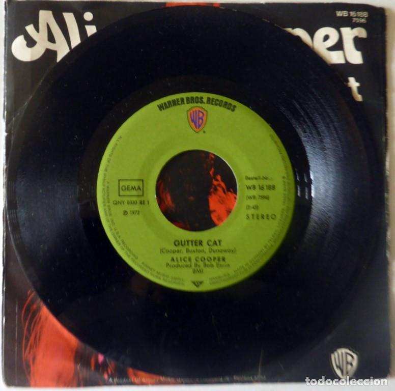 Discos de vinilo: Alice Cooper. Schools out/ Gutter cat. WB, Germany 1972 single - Foto 4