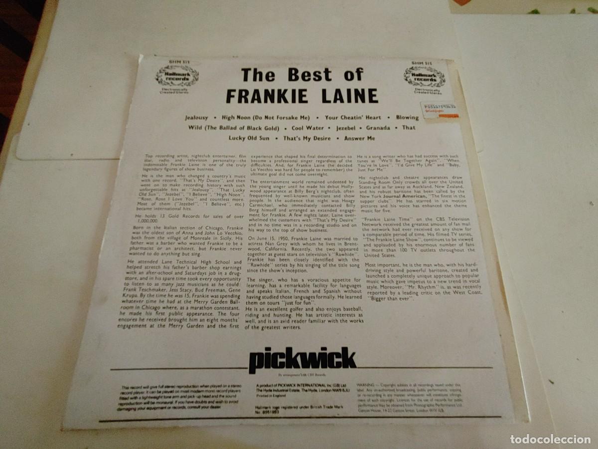 Discos de vinilo: FRANKIE LAINE-LP THE BEST - Foto 2