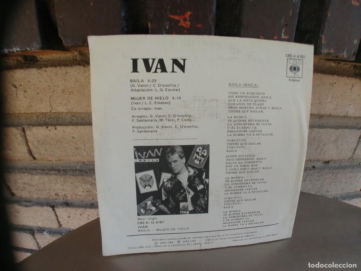Discos de vinilo: IVAN-SINGLE BAILA-PROMO UNA CARA - Foto 2