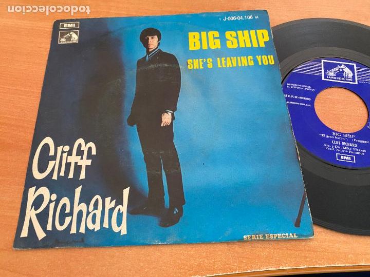 Discos de vinilo: CLIFF RICHARD (BIG SHIP) SINGLE ESPA&Ntilde;A 1969 (EPI26) - Foto 1