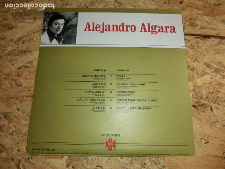 Discos de vinilo: Alejandro Algara &ndash; Orfeon Serie de Oro Alejandro Algara (MEXICO 1977) - Foto 2