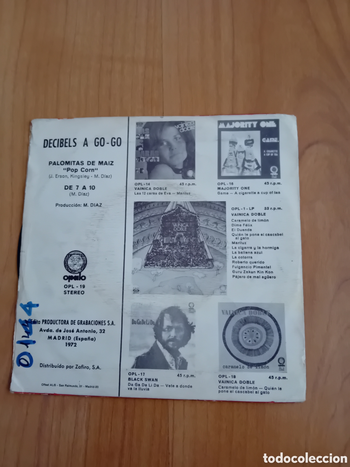 Discos de vinilo: DECIBELS A GO-GO. PALOMITAS DE MAIZ. POP CORN - Foto 2