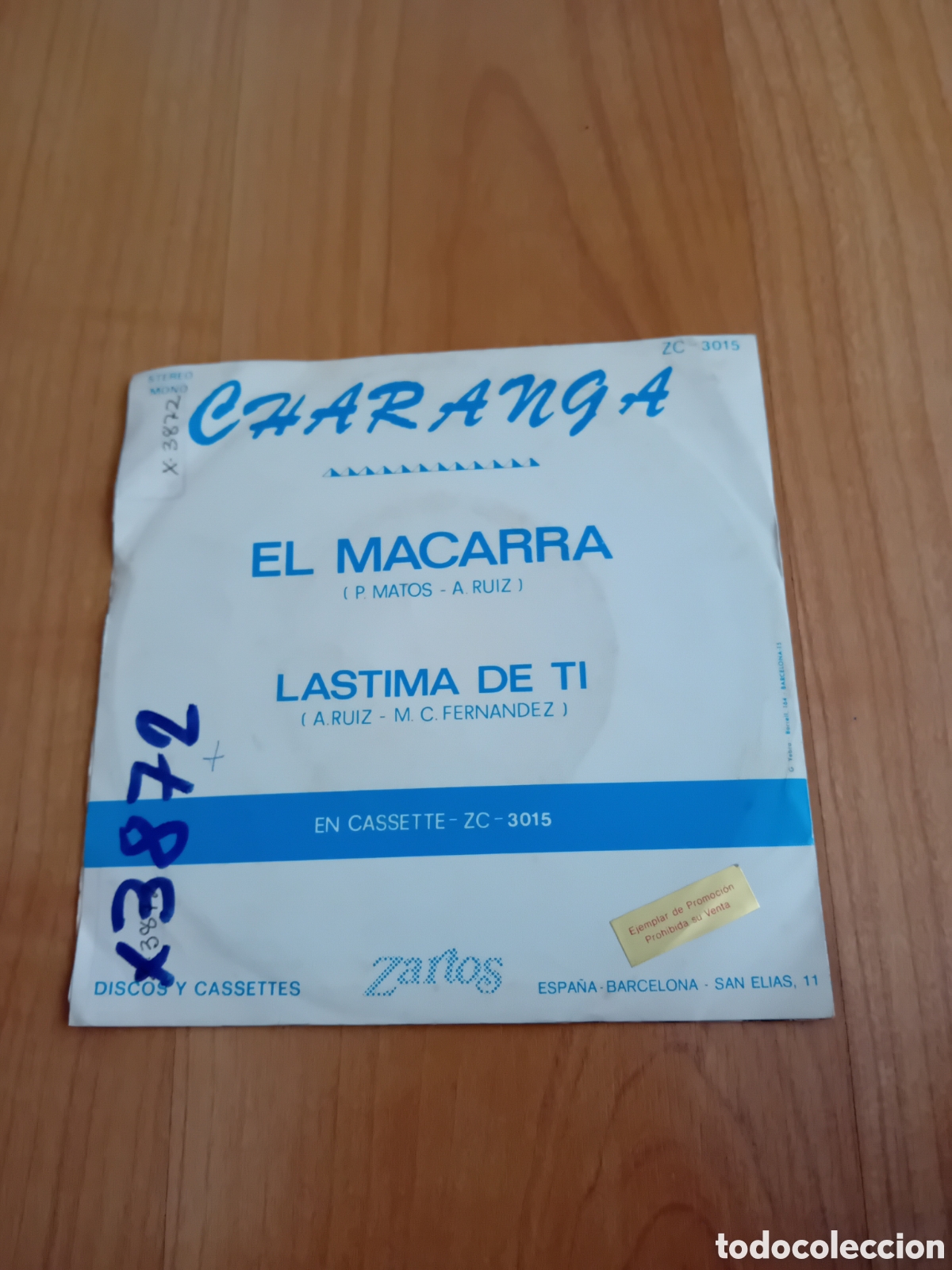 Discos de vinilo: CHARANGA. EL MACARRA. LASTIMA DE MI - Foto 2