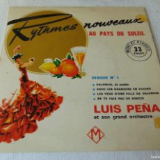 Discos de vinilo: LUIS PEÑA – RYTHMES NOUVEAUX AU PAYS DU SOLEIL DISQUE Nº 1- MUSICA DE VALENCIA - EP FRANCES