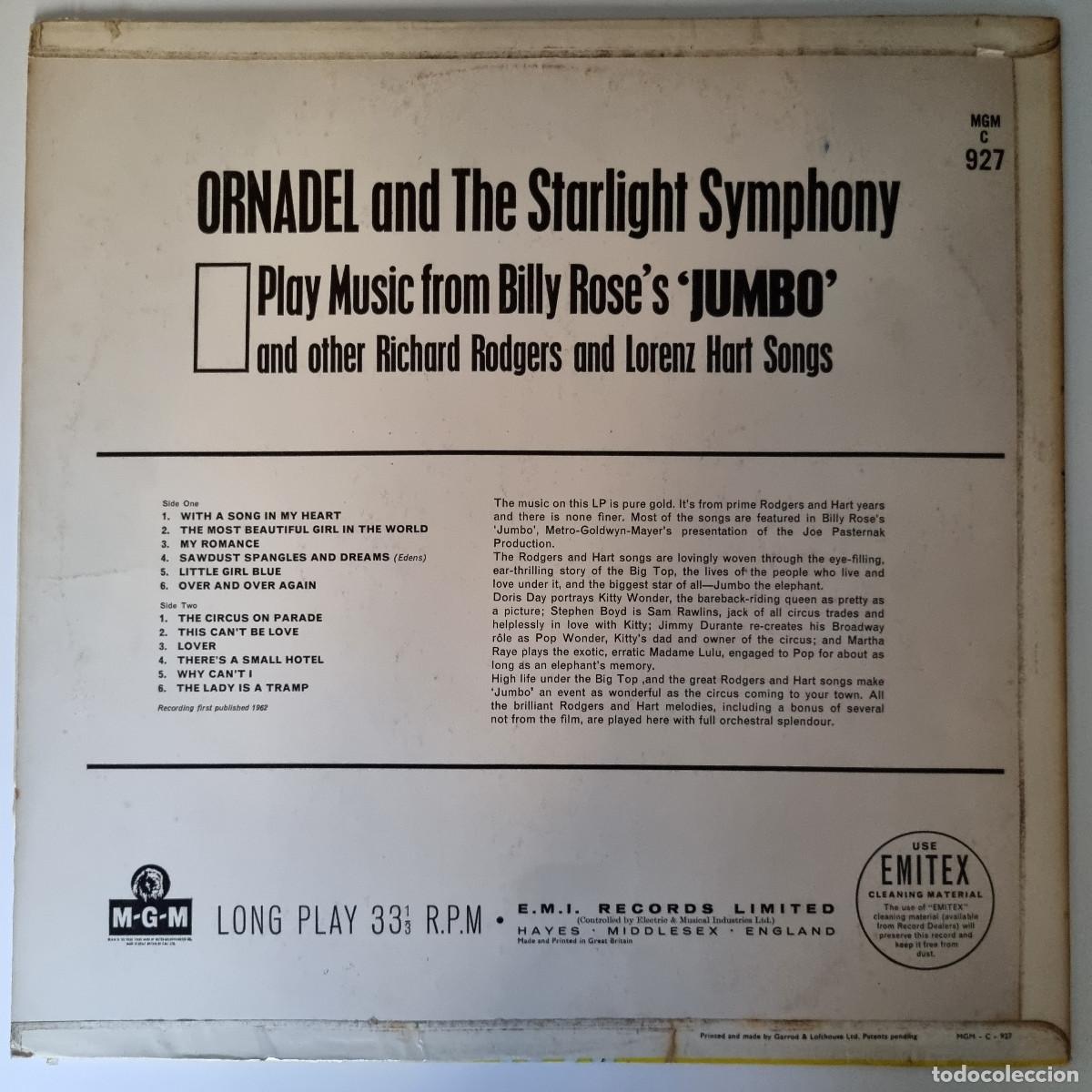 Discos de vinilo: Jumbo. Starlight Symphony Orchestra. 1963. VINILO. - Foto 2