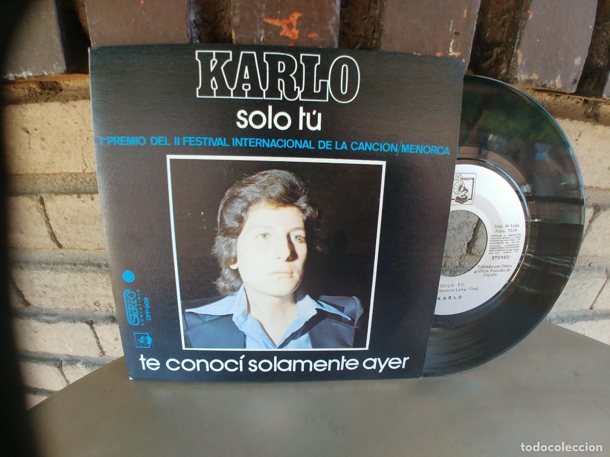 Discos de vinilo: KARLO-SINGLE SOLO TU-BUEN ESTADO - Foto 1