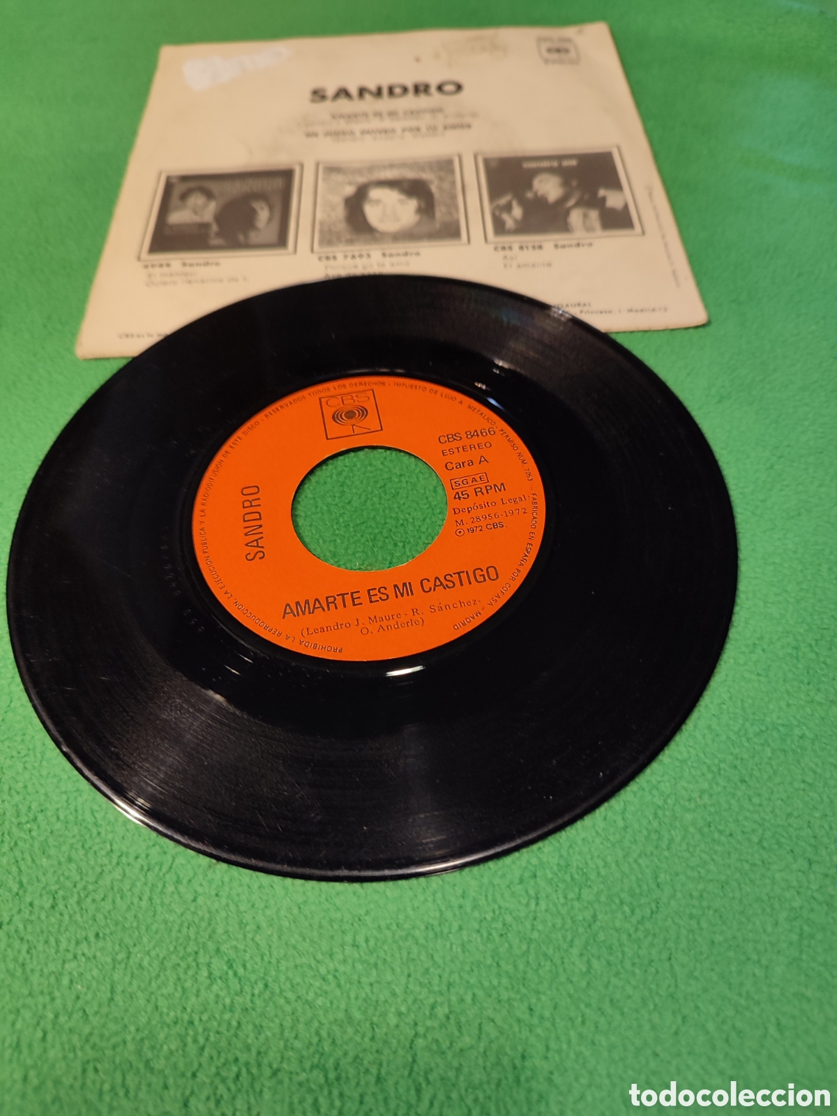 Discos de vinilo: Sandro - Amarte es mi castigo - Foto 2