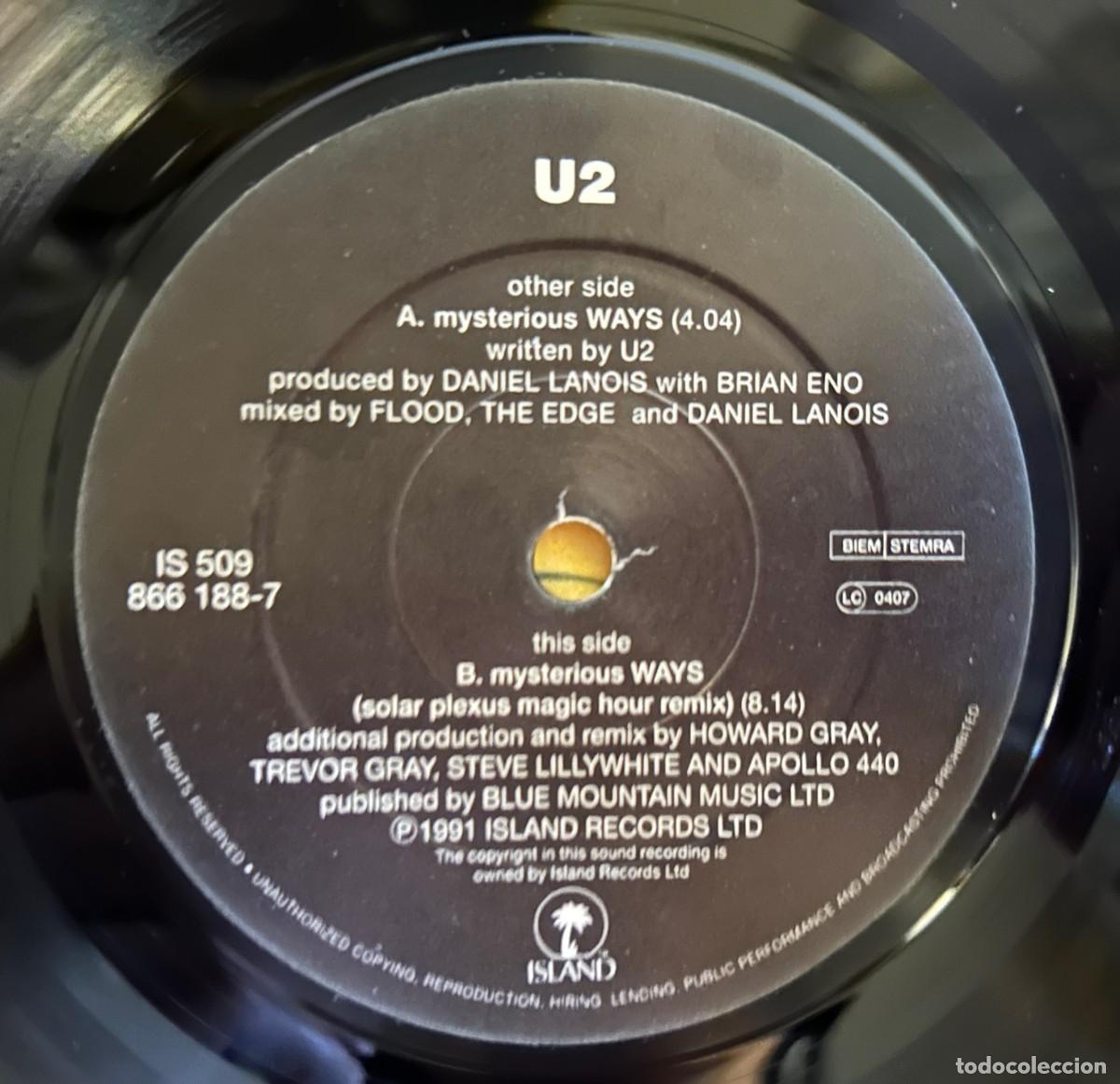 Discos de vinilo: U2 &lrm;&ndash; Mysterious Ways. Estado. Vg / Vg. 1991 - Foto 3