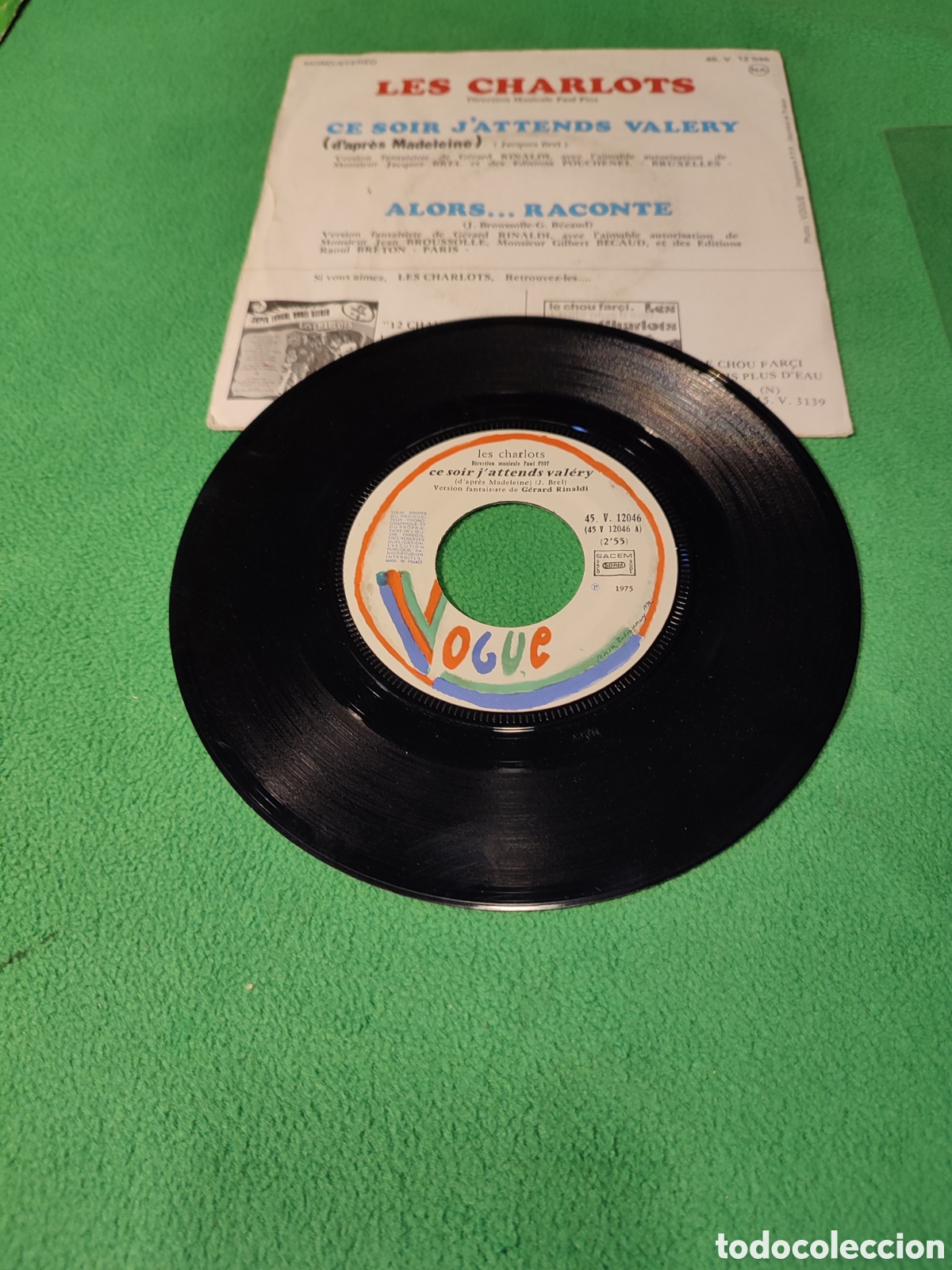 Discos de vinilo: Les Charlots - Ce soir j attends Val&eacute;ry - Foto 2