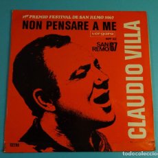 Discos de vinilo: CLAUDIO VILLA. SAN REMO 1967. NON PENSARE A ME + 2 CANCIONES. EP EDITADO POR VERGARA 1967