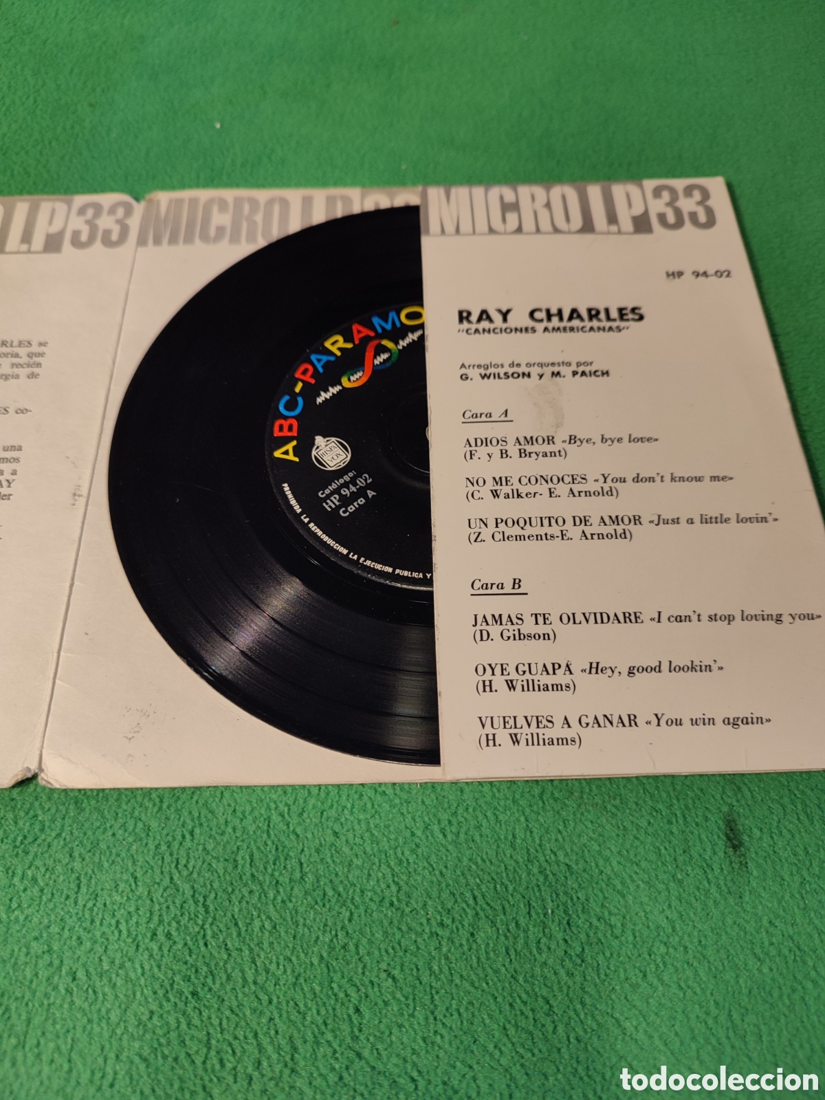 Discos de vinilo: Ray Charles- Canciones americanas 6 temas - Foto 2