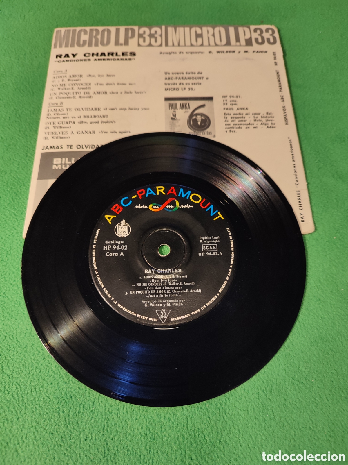Discos de vinilo: Ray Charles- Canciones americanas 6 temas - Foto 3