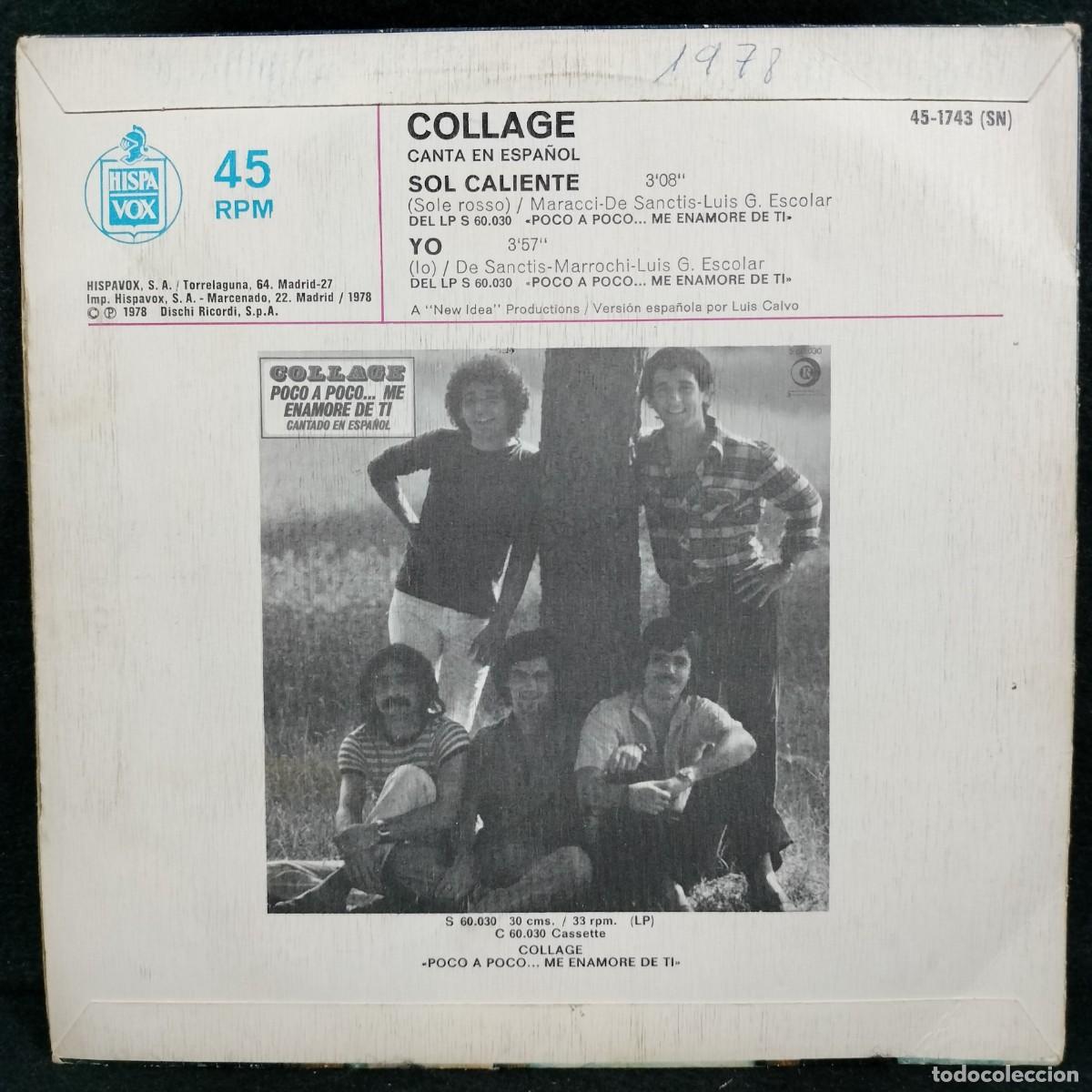 Discos de vinilo: COLLAGE - SOL CALIENTE - 45.1743 - SINGLE VINILO / CAA S-64 - Foto 2