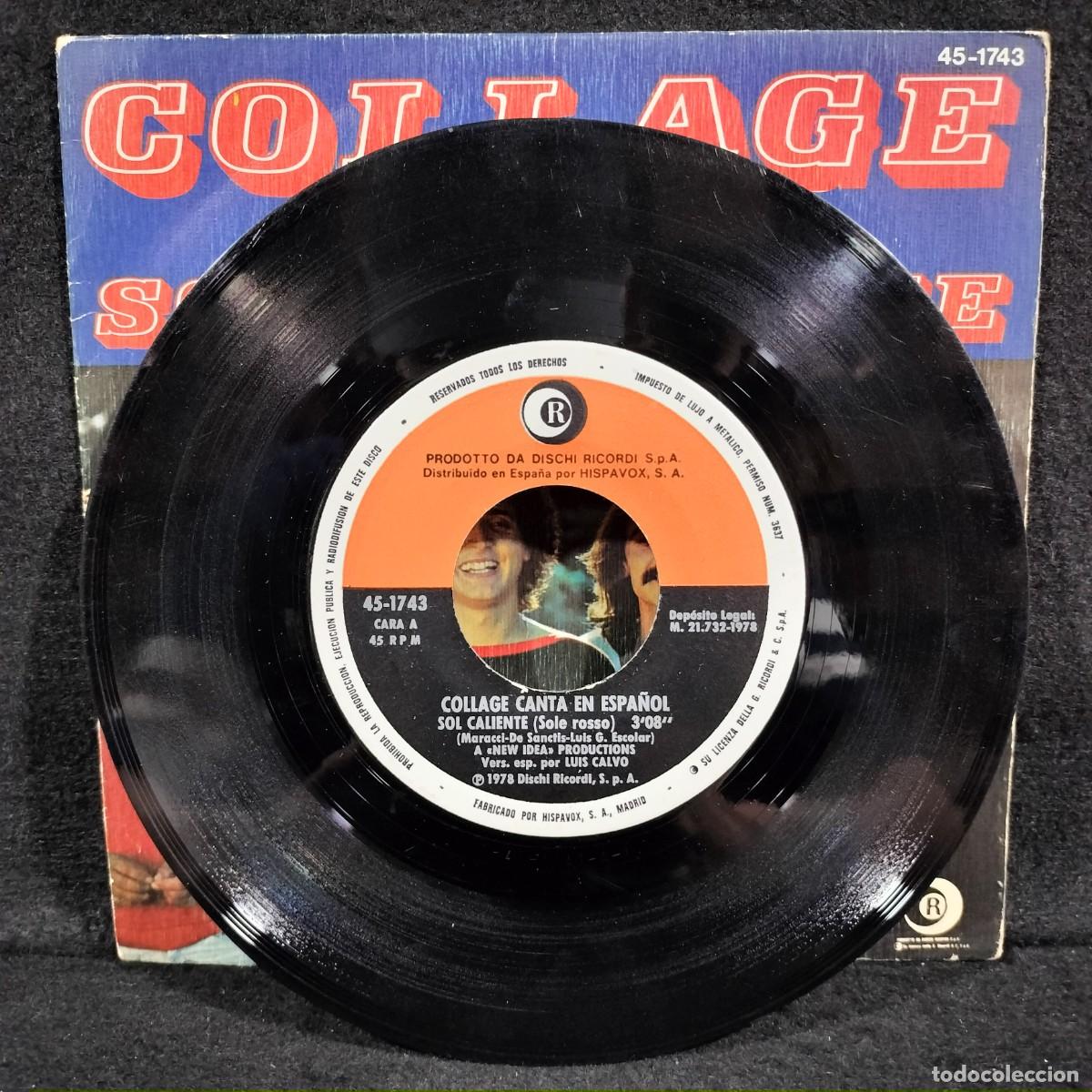 Discos de vinilo: COLLAGE - SOL CALIENTE - 45.1743 - SINGLE VINILO / CAA S-64 - Foto 3