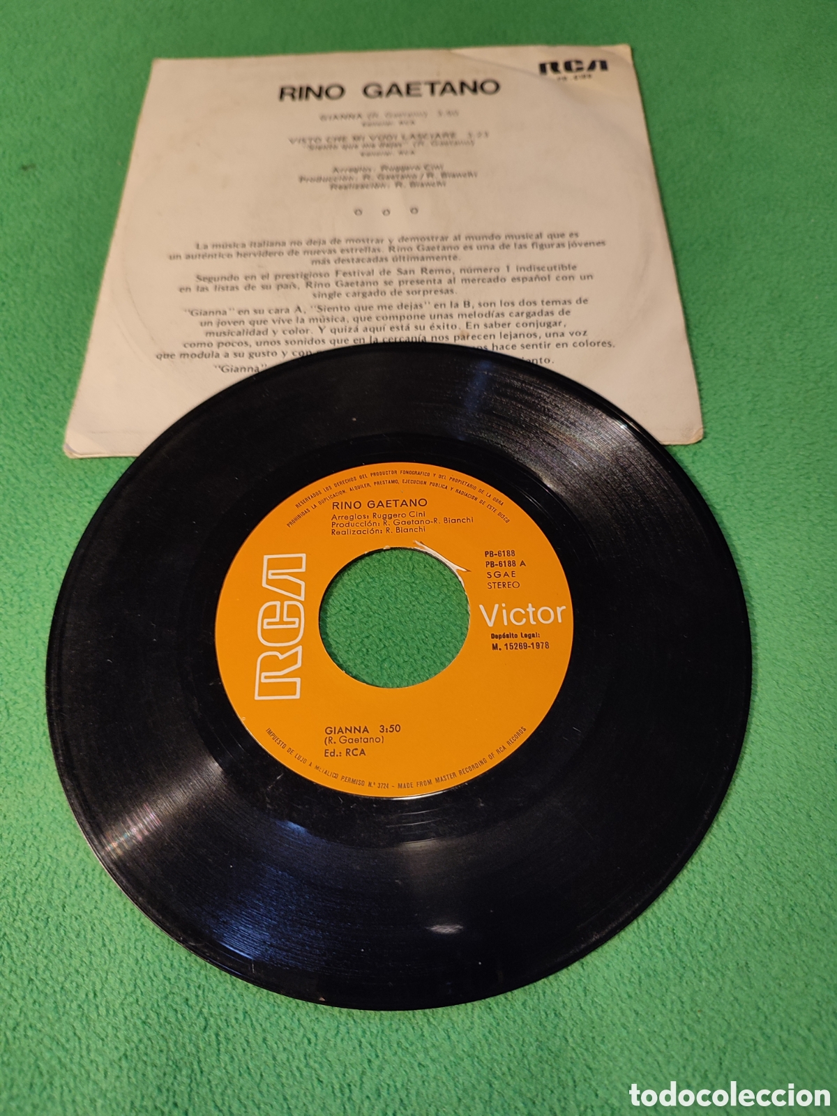 Discos de vinilo: Gino Gaetano - Gianna - Foto 2