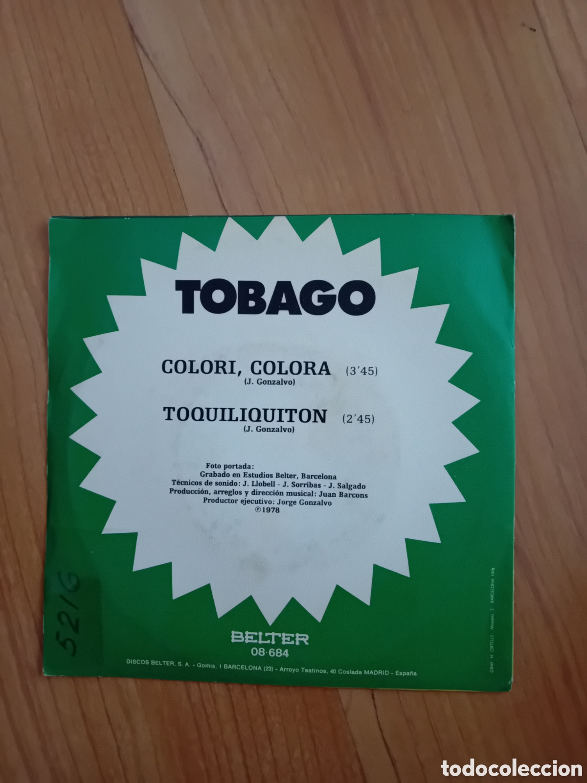 Discos de vinilo: TOBAGO. COLORI COLORA - Foto 2
