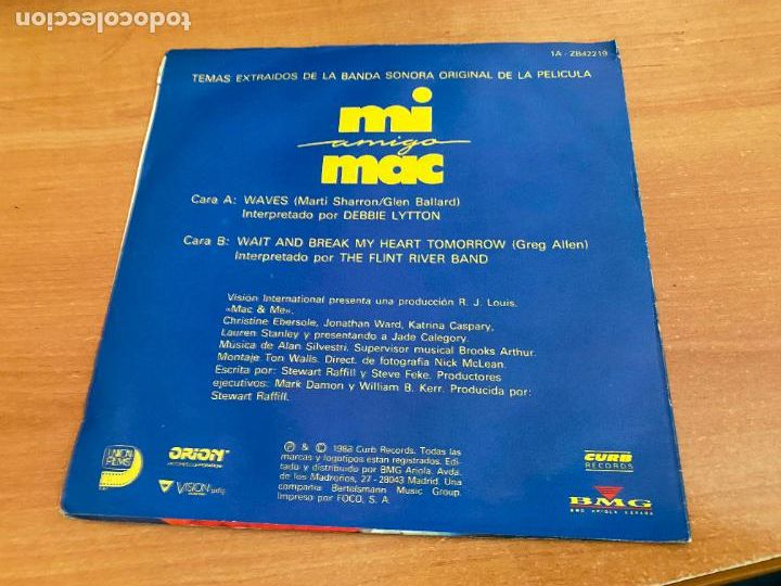 Discos de vinilo: MI AMIGO MAC (WAVES) SINGLE ESPA&Ntilde;A 1988 (EPI27) - Foto 3