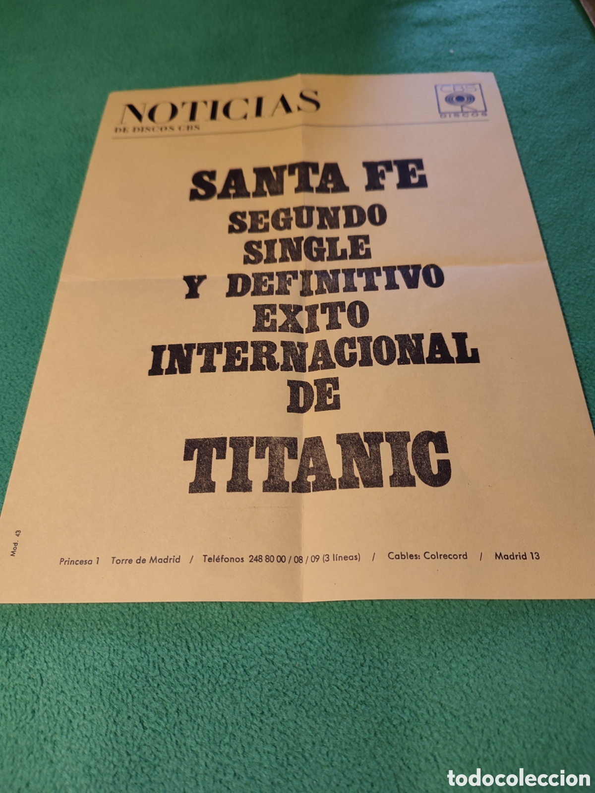 Discos de vinilo: Titanic - Santa Fe single vinilo - Foto 3