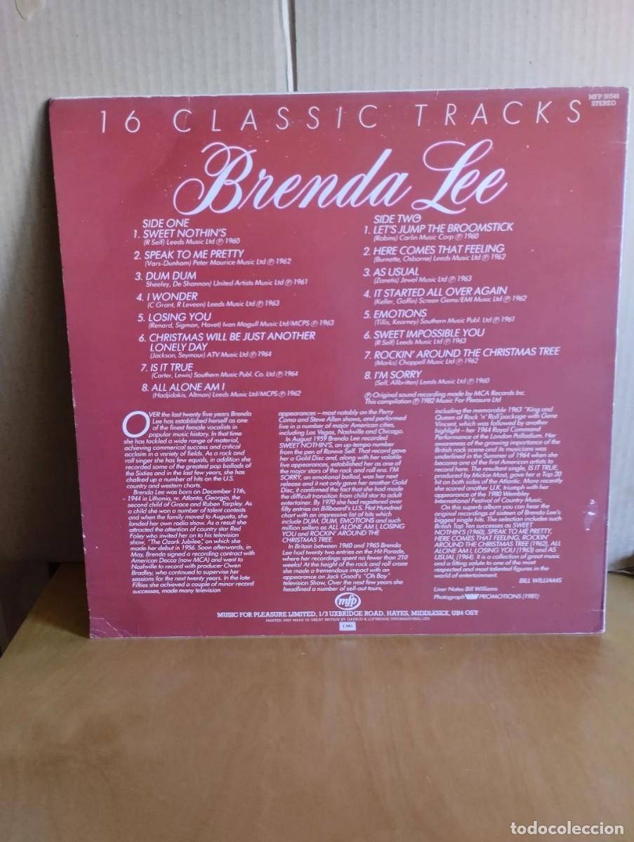 Discos de vinilo: BRENDA LEE ---- 16 CLASSIC TRACKS - Foto 2