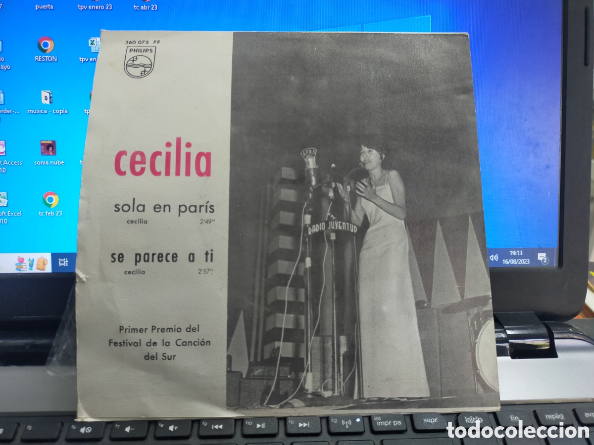 Discos de vinilo: Cecilia single sola en Paris 1966 - Foto 2