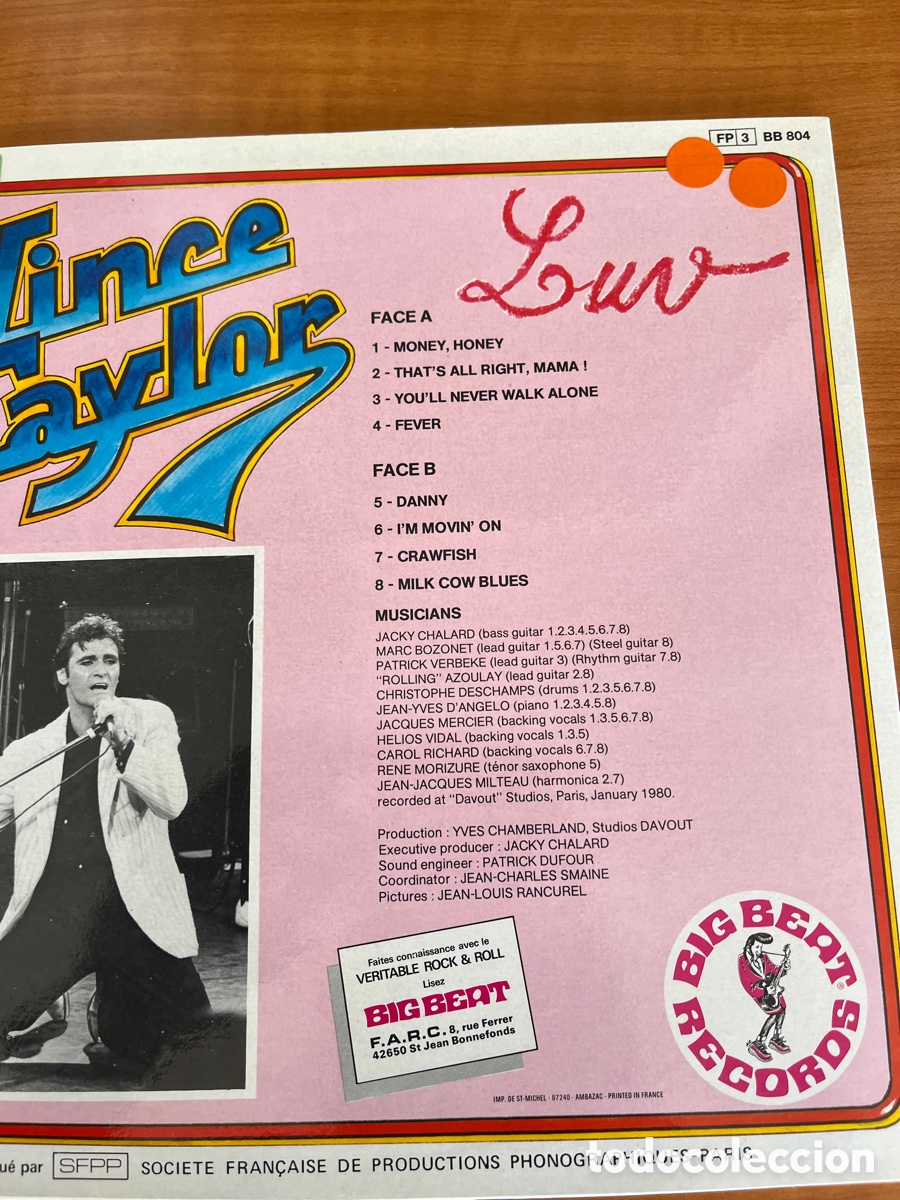 Discos de vinilo: Vince Taylor - Luv - Foto 2