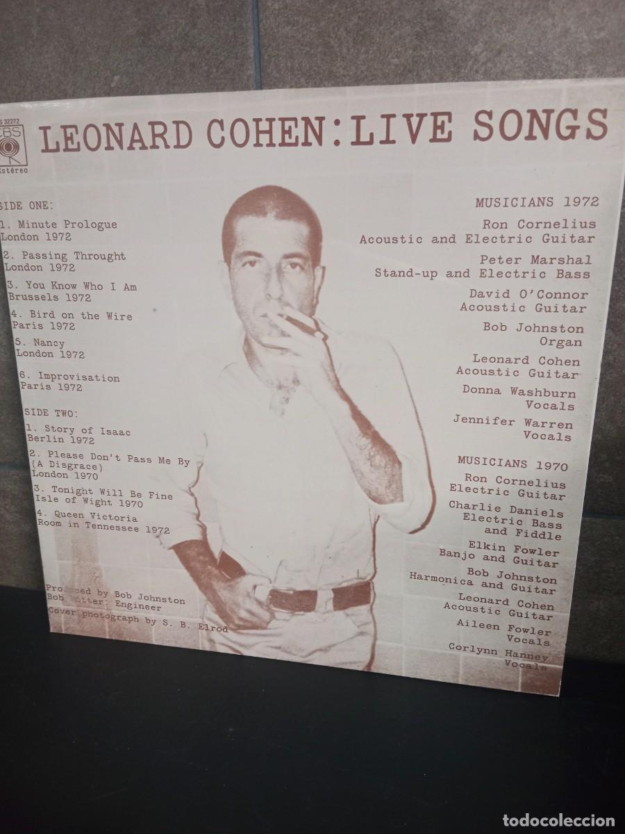 Discos de vinilo: LEONARD COHEN. LIVE SONGS. LP VINILO. - Foto 1