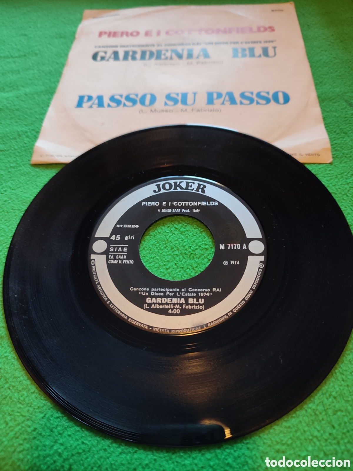 Discos de vinilo: Piero E I Cottonfield - Gardenia blu - Foto 2