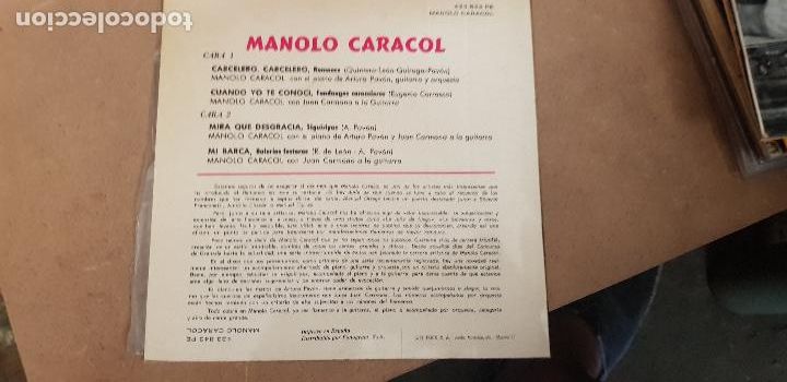 Discos de vinilo: MANOLO CARACOL - Foto 2