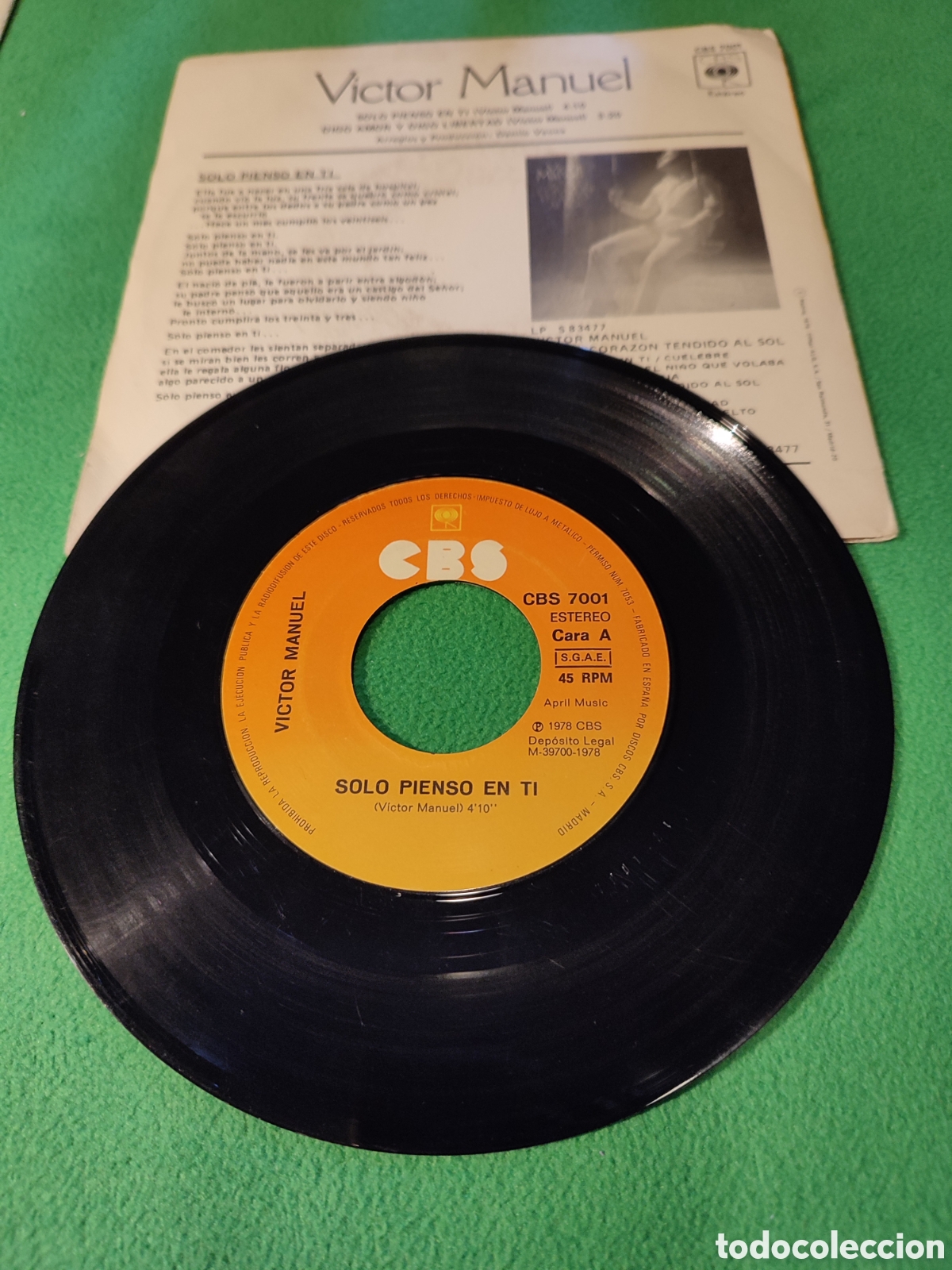 Discos de vinilo: V&iacute;ctor Manuel - Solo pienso en ti - Foto 2