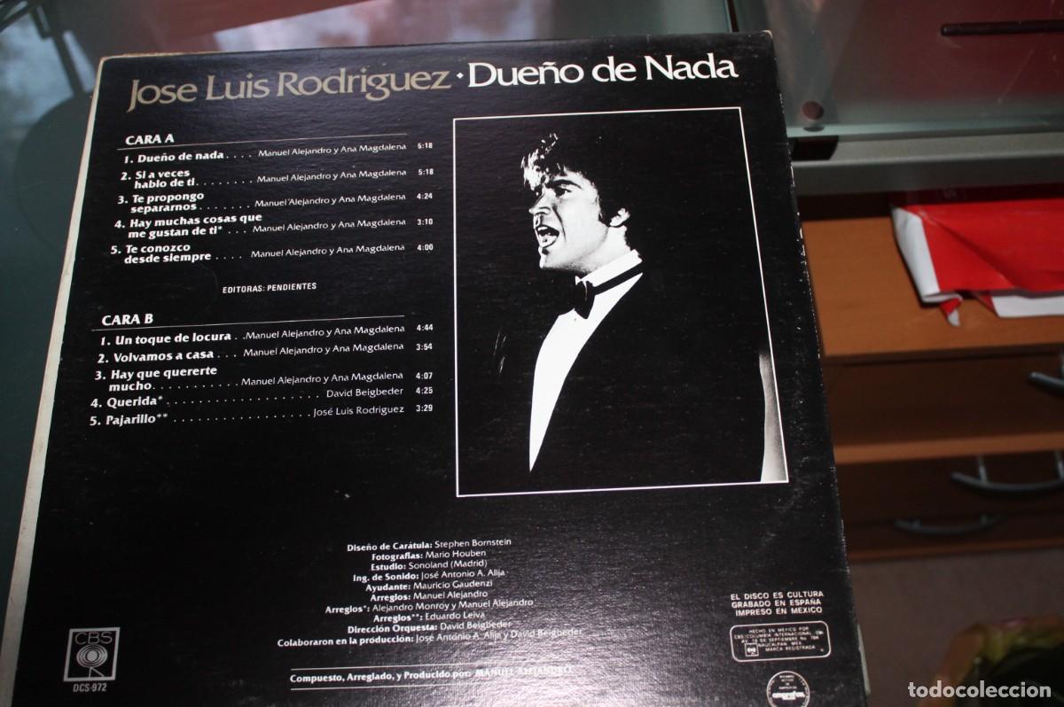 Discos de vinilo: JOSE LUIS RODRIGUEZ - DUE&Ntilde;O DE NADA - Foto 2