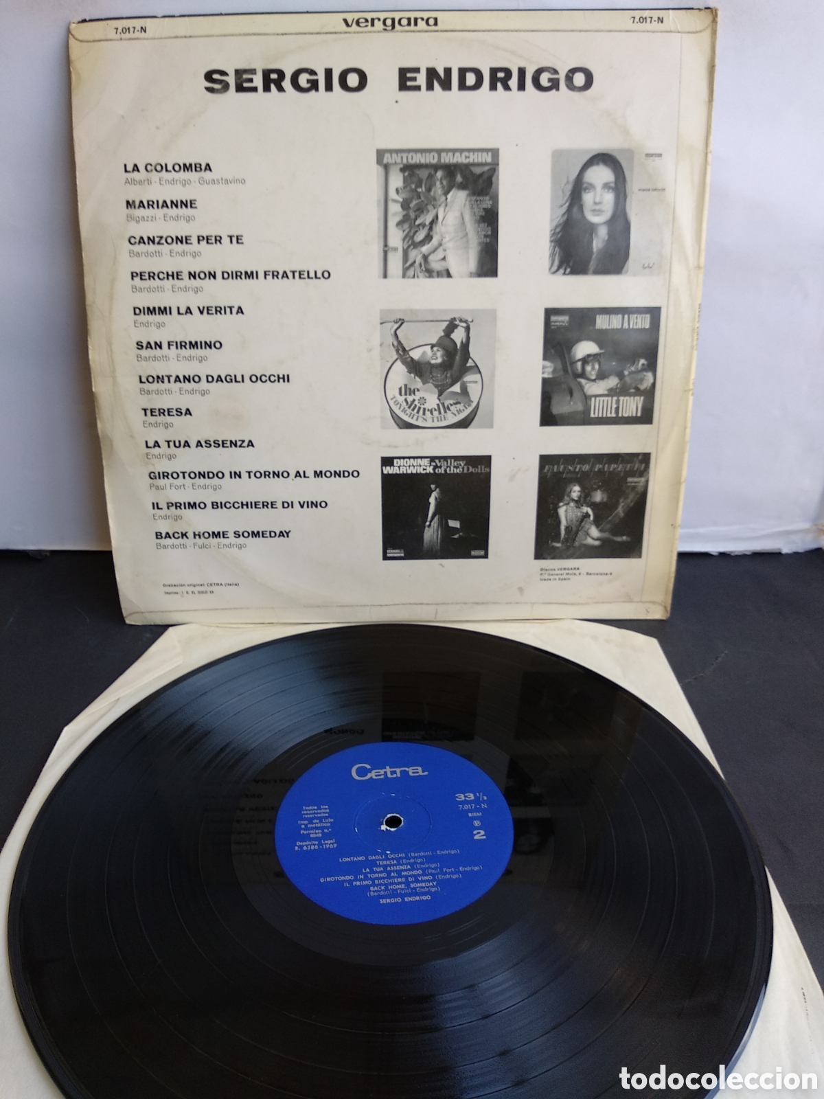 Discos de vinilo: SERGIO ENDRIGO, SPAIN VERGARA, 1969 J4 - Foto 2