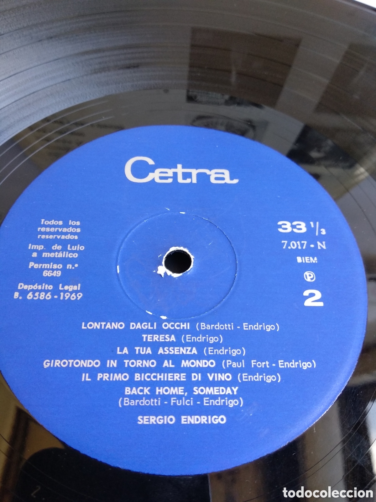 Discos de vinilo: SERGIO ENDRIGO, SPAIN VERGARA, 1969 J4 - Foto 3