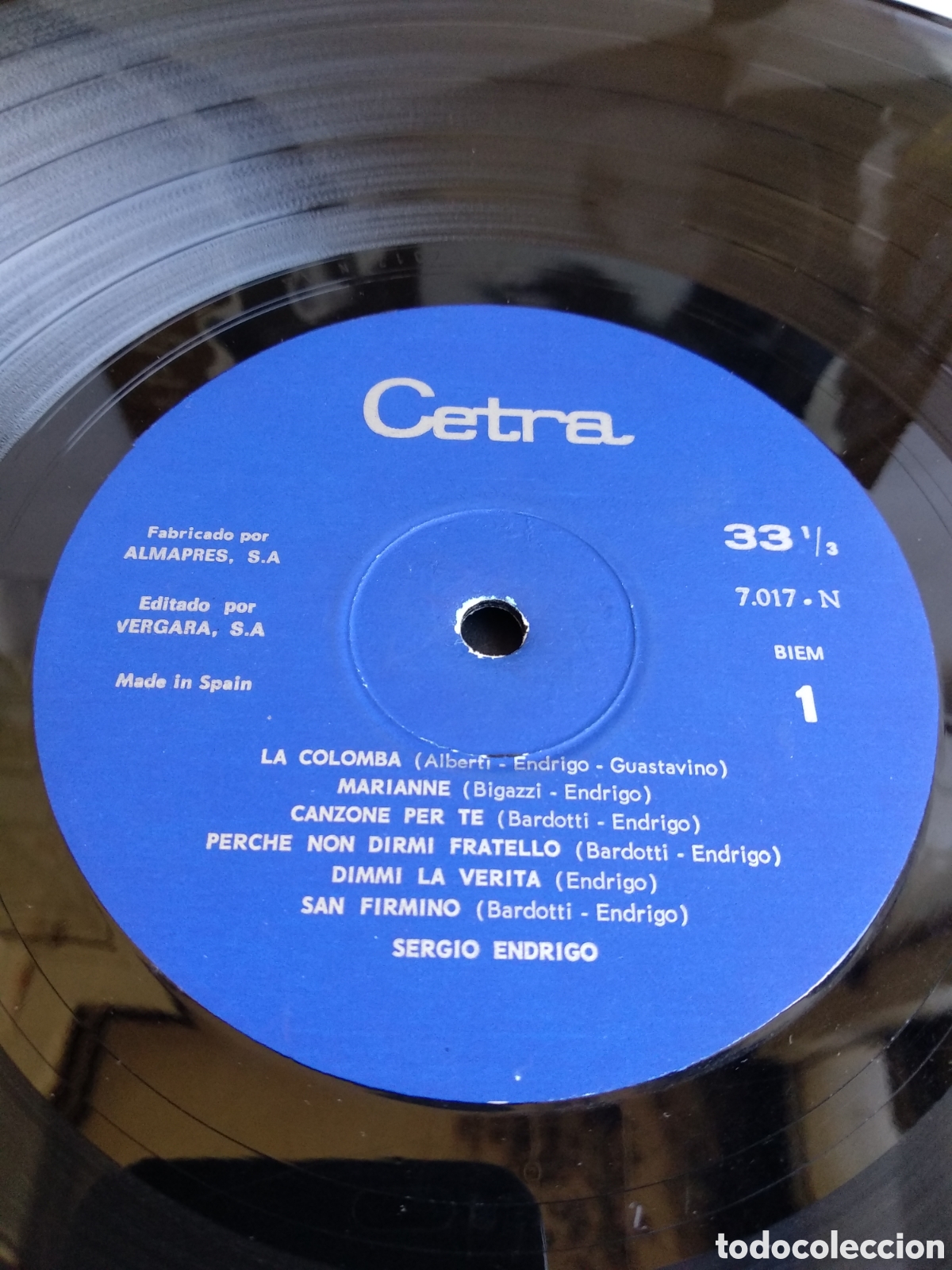 Discos de vinilo: SERGIO ENDRIGO, SPAIN VERGARA, 1969 J4 - Foto 4
