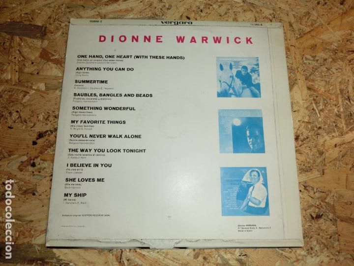 Discos de vinilo: DIONNE WARWICK - S/T (SPAIN 1967) - Foto 2