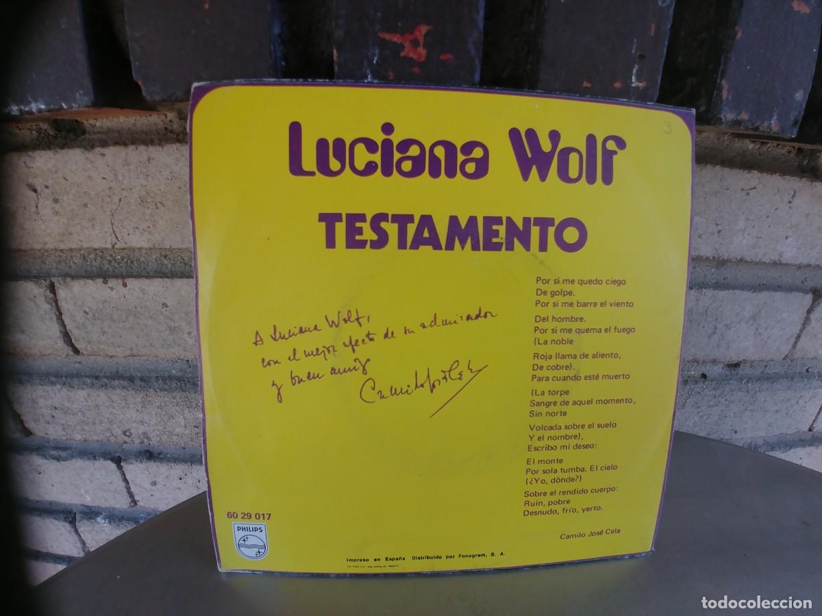 Discos de vinilo: LUCIANA WOLF-SINGLE TESTAMENTO - Foto 2
