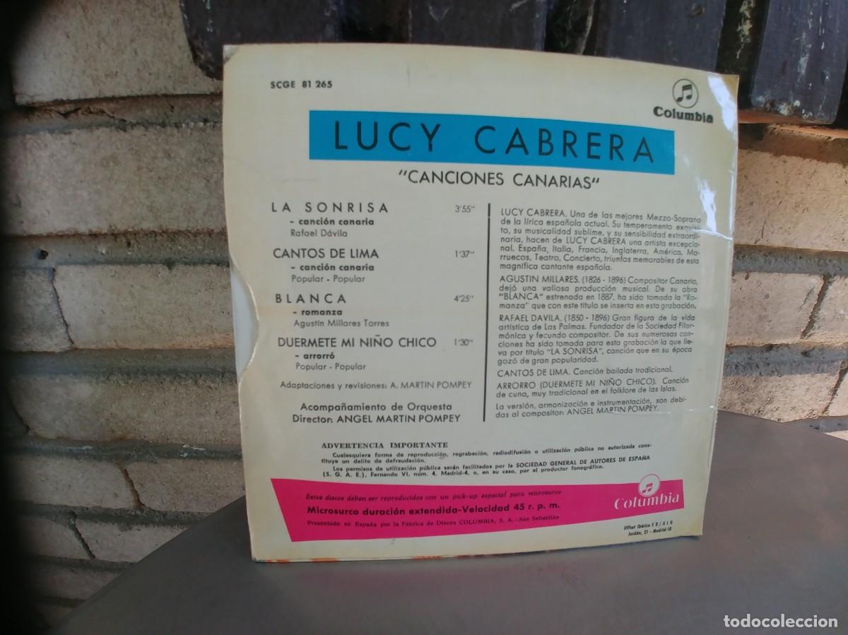 Discos de vinilo: LUCY CABRERA-EP CANCIONES CANARIAS - Foto 2