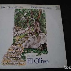 Discos de vinilo: RARO LP, OLIVE TREE, EL OLIVO, ROBERT GRAVES POEMAS, RAMON FARRAN MUSICA, DRUMS AD15001, AÑO 1977.