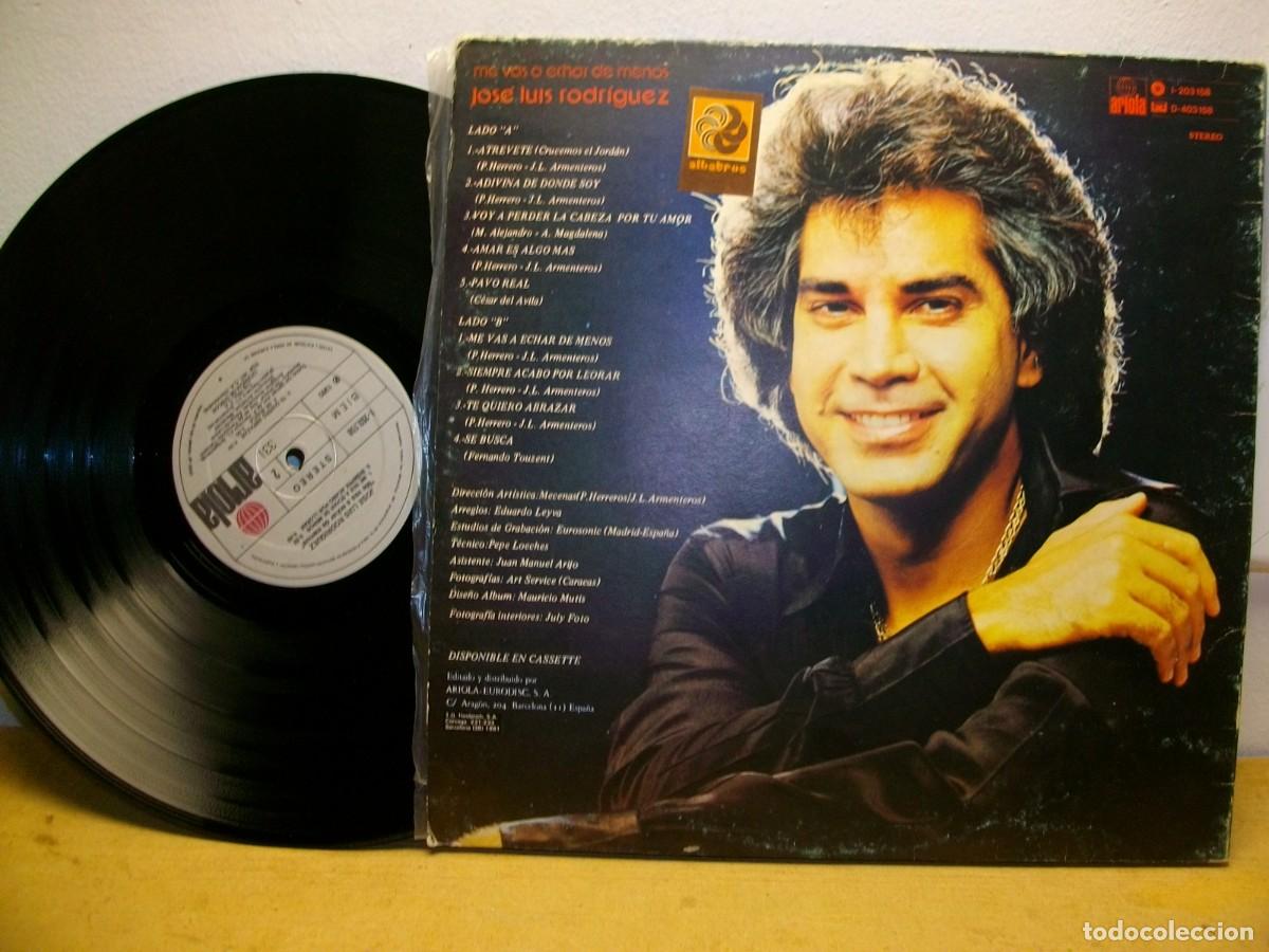 Discos de vinilo: Jos&eacute; Luis Rodr&iacute;guez &ndash; Me Vas A Echar De Menos LP - Foto 2