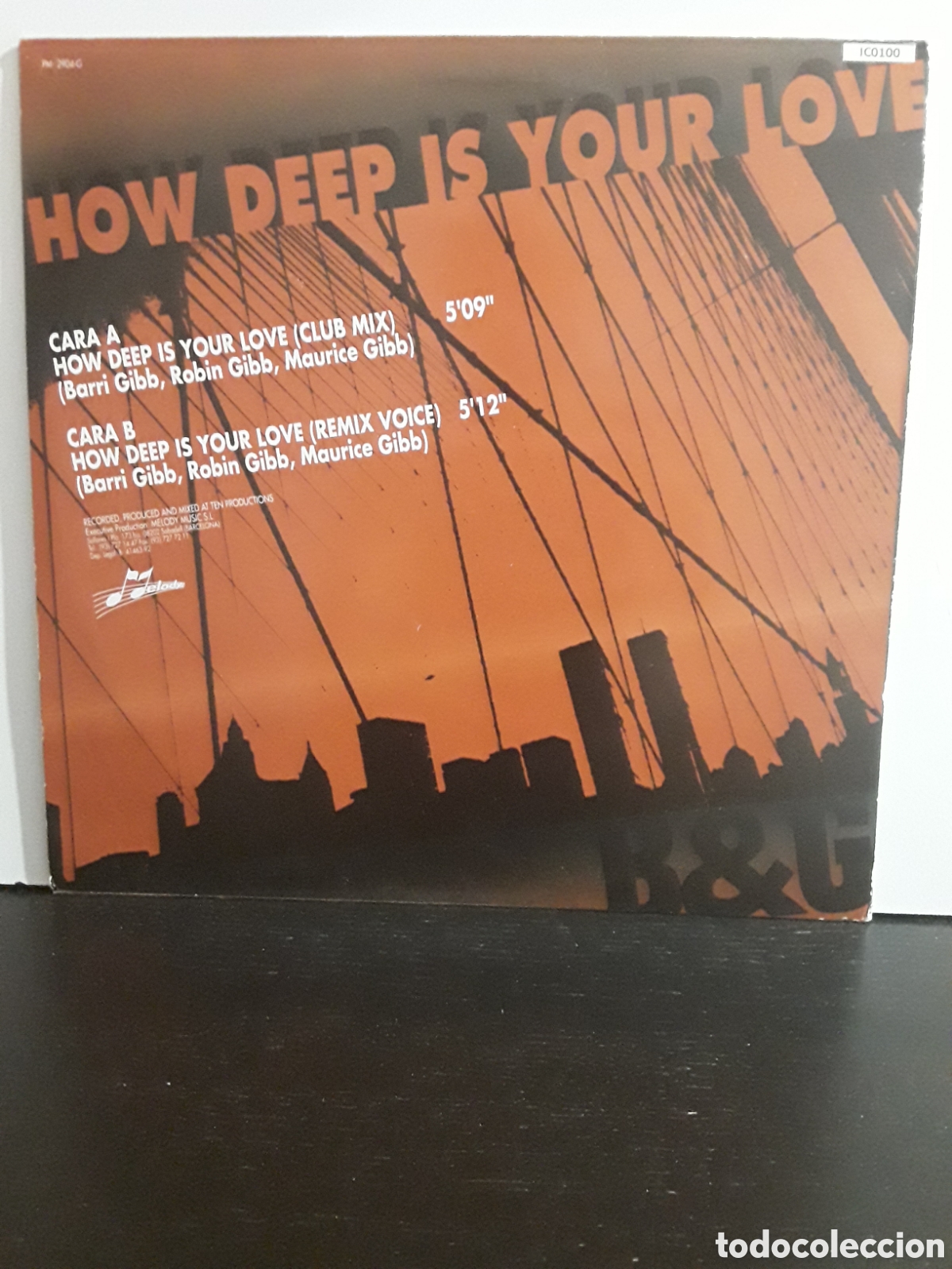 Discos de vinilo: B&G &lrm;&ndash; How Deep Is Your Love - Foto 2