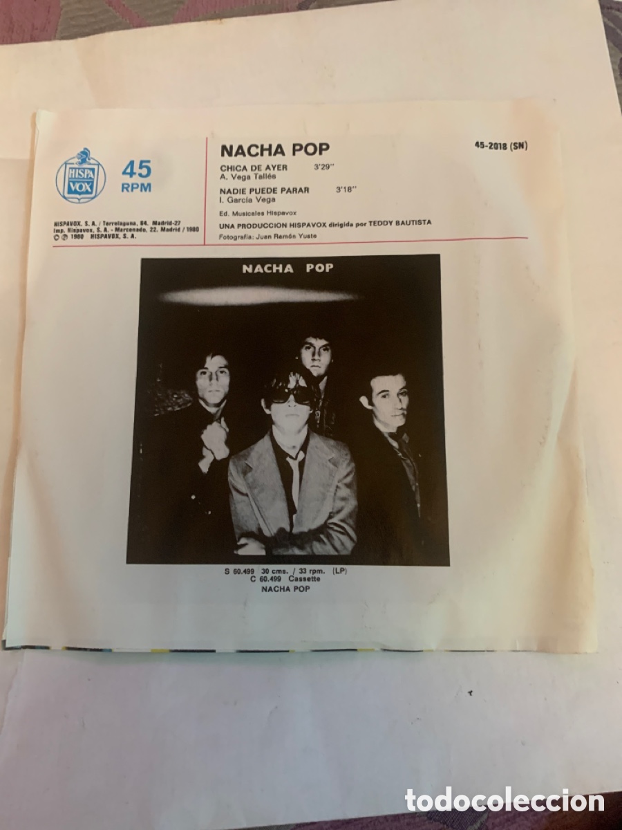 Discos de vinilo: Nacha pop chica de ayer 1980 single 7 - Foto 3