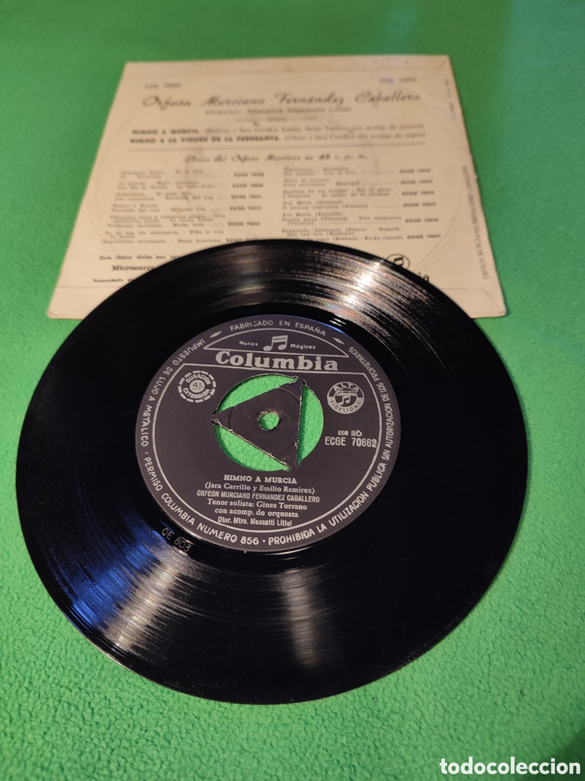 Discos de vinilo: Orfe&oacute;n Murciano - Himno a Murcia+ 1 - Foto 2