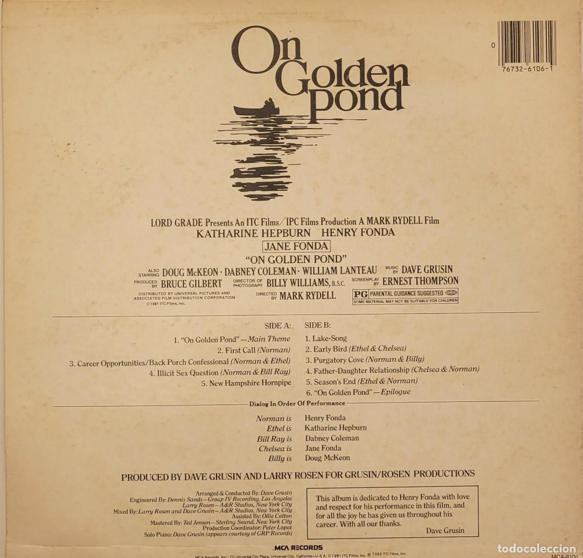Discos de vinilo: EN EL ESTANQUE DORADO. DAVE GRUSIN - Foto 2